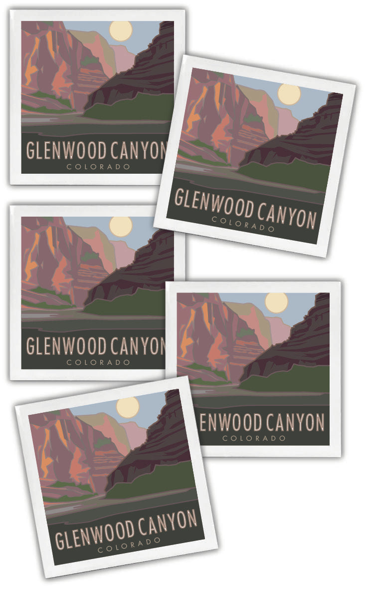 Glenwood Canyon, Colorado - 4.25" x 4.25" Ceramic Coaster