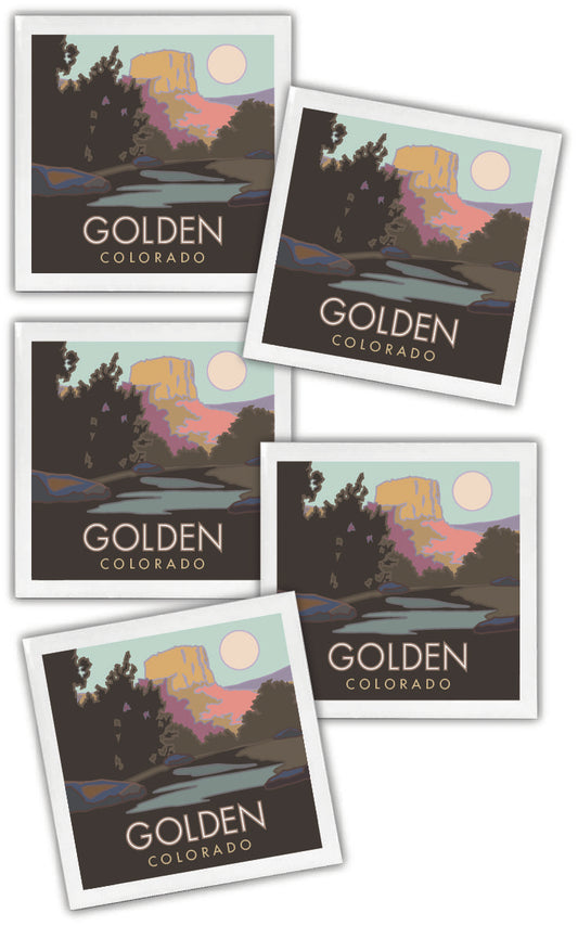 Golden, Colorado - 4.25" x 4.25" Ceramic Coaster