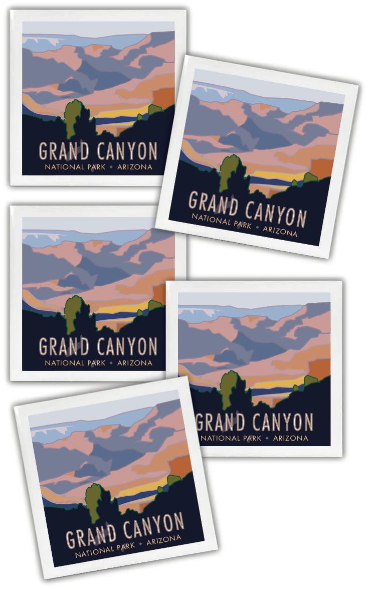 Grand Canyon National Park, Arizona - 4.25" x 4.25" Ceramic Coaster