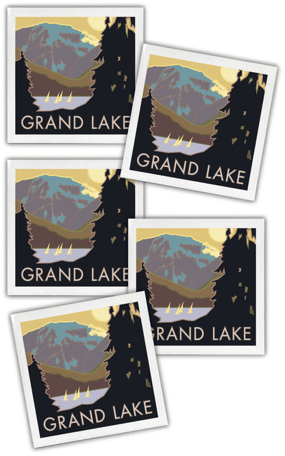 Grand Lake, Colorado - 4" x 4" Sandstone Coaster