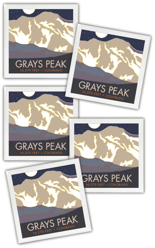 Grays Peak, Colorado - Colorado 14er - 4.25" x 4.25" Ceramic Coaster