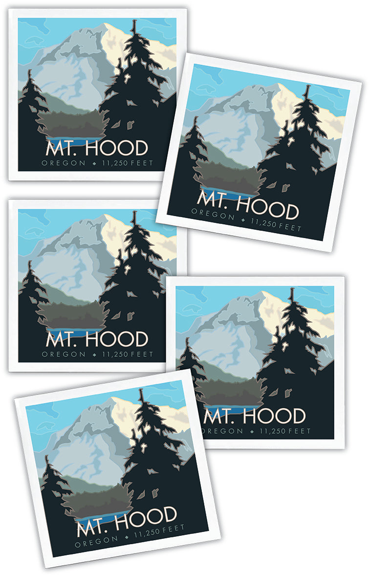 Mt. Hood - Oregon - 4.25" x 4.25" Ceramic Coaster