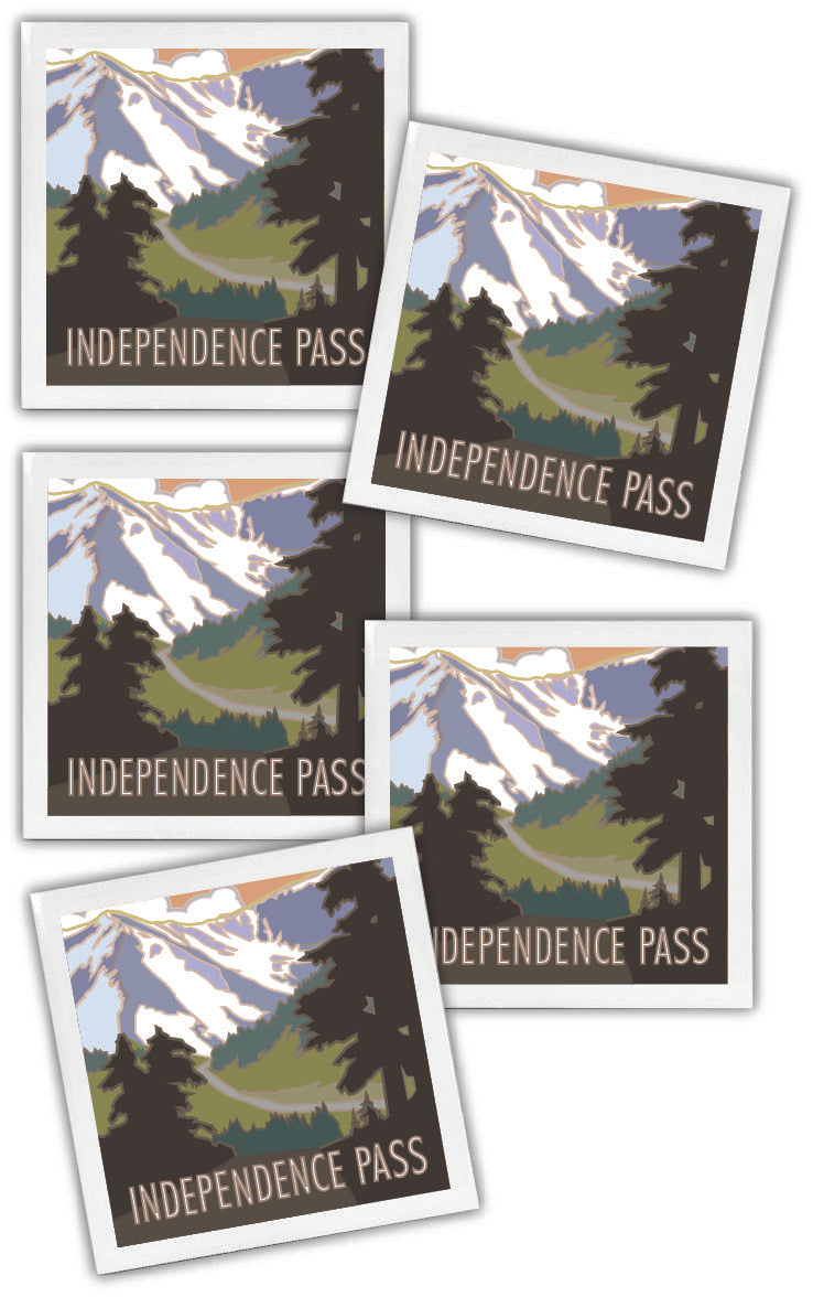 Independence Pass, Colorado - 4.25" x 4.25" Ceramic Coaster