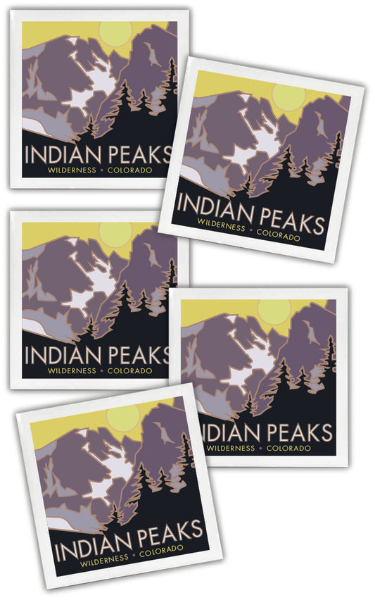 Indian Peaks Wilderness, Colorado - 4.25" x 4.25" Ceramic Coaster