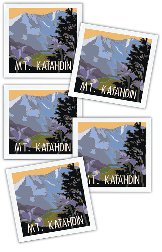 Mount Katahdin, Maine - 4.25" x 4.25" Ceramic Coaster