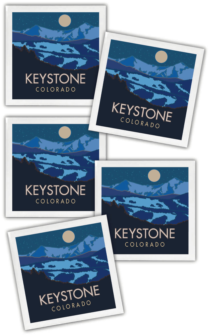 Keystone, Colorado - 4.25" x 4.25" Ceramic Coaster