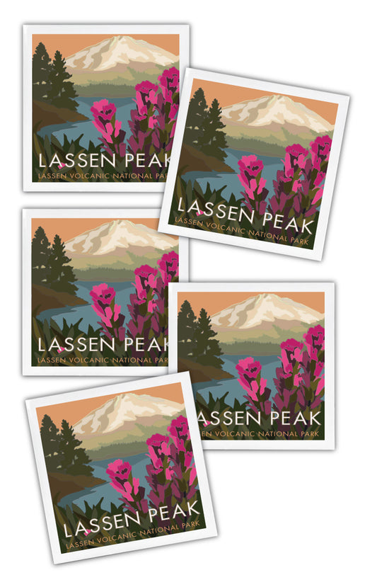 Lassen Peak - California - 4.25" x 4.25" Ceramic Coaster