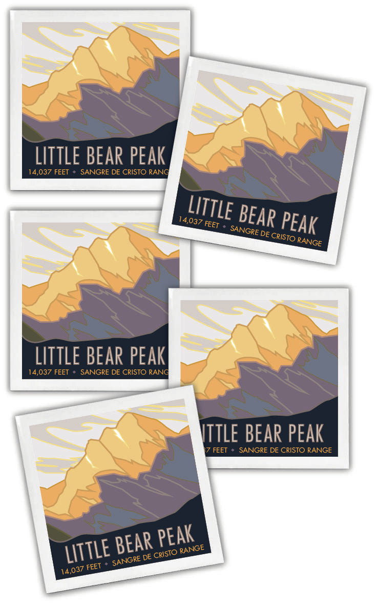 Little Bear Peak, Colorado - Colorado 14er - 4.25" x 4.25" Ceramic Coaster