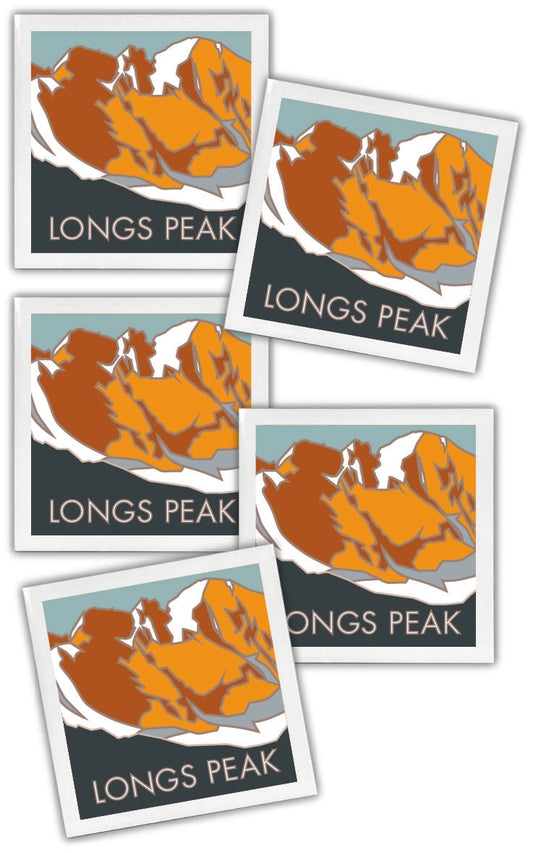 Longs Peak 1, Colorado - Colorado 14er - 4.25" x 4.25" Ceramic Coaster