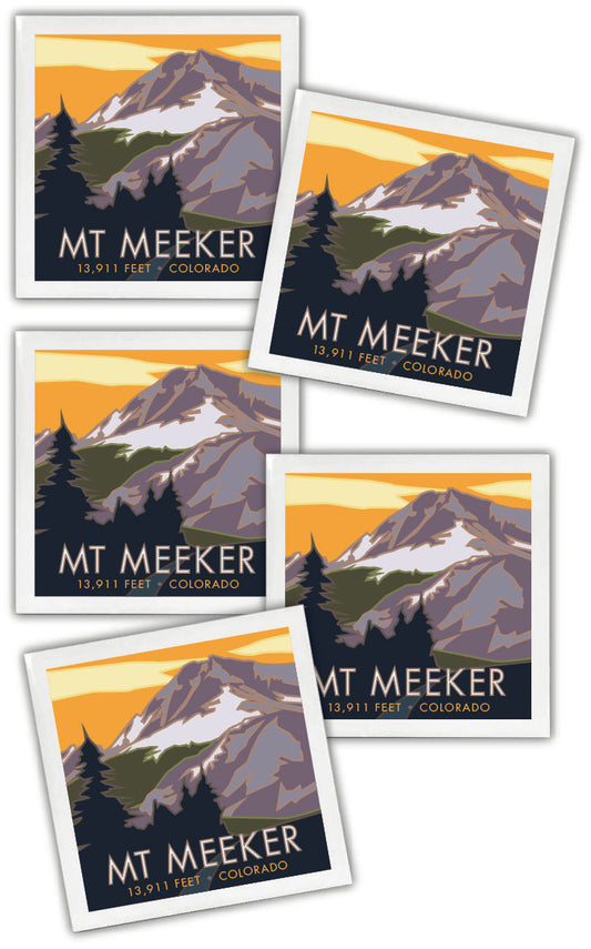 Mt. Meeker, Colorado - 4.25" x 4.25" Ceramic Coaster