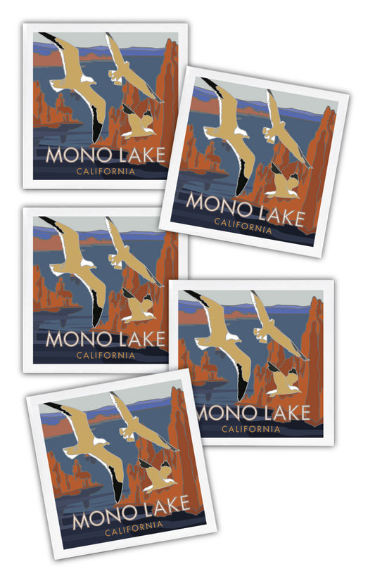 Mono Lake, Sierra Nevadas - California - 4.25" x 4.25" Ceramic Coaster