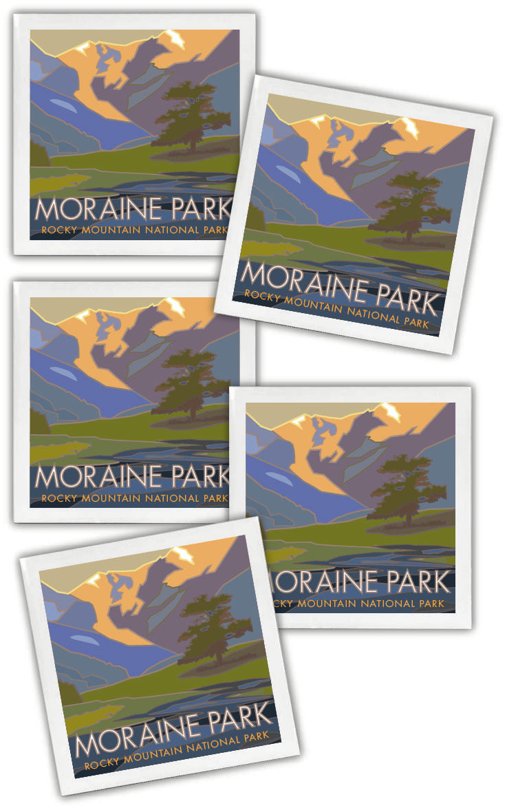 Moraine Park, Rocky Mountain National Park, Colorado - 4.25" x 4.25" Ceramic Coaster