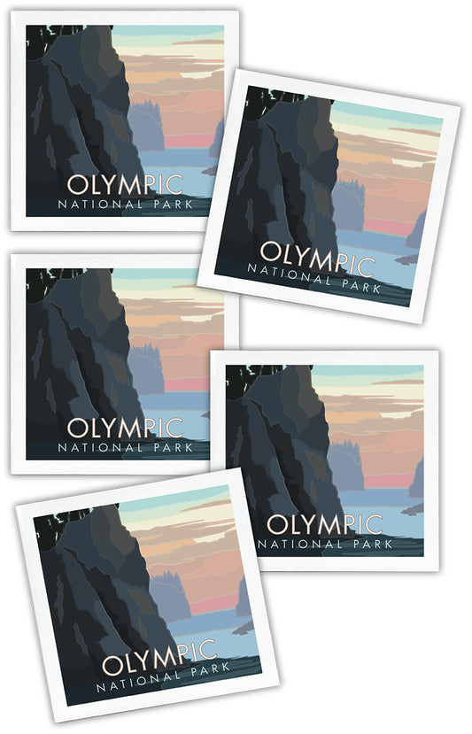 Olympic National Park, Washington (Sea Stacks) - 4.25" x 4.25" Ceramic Coaster