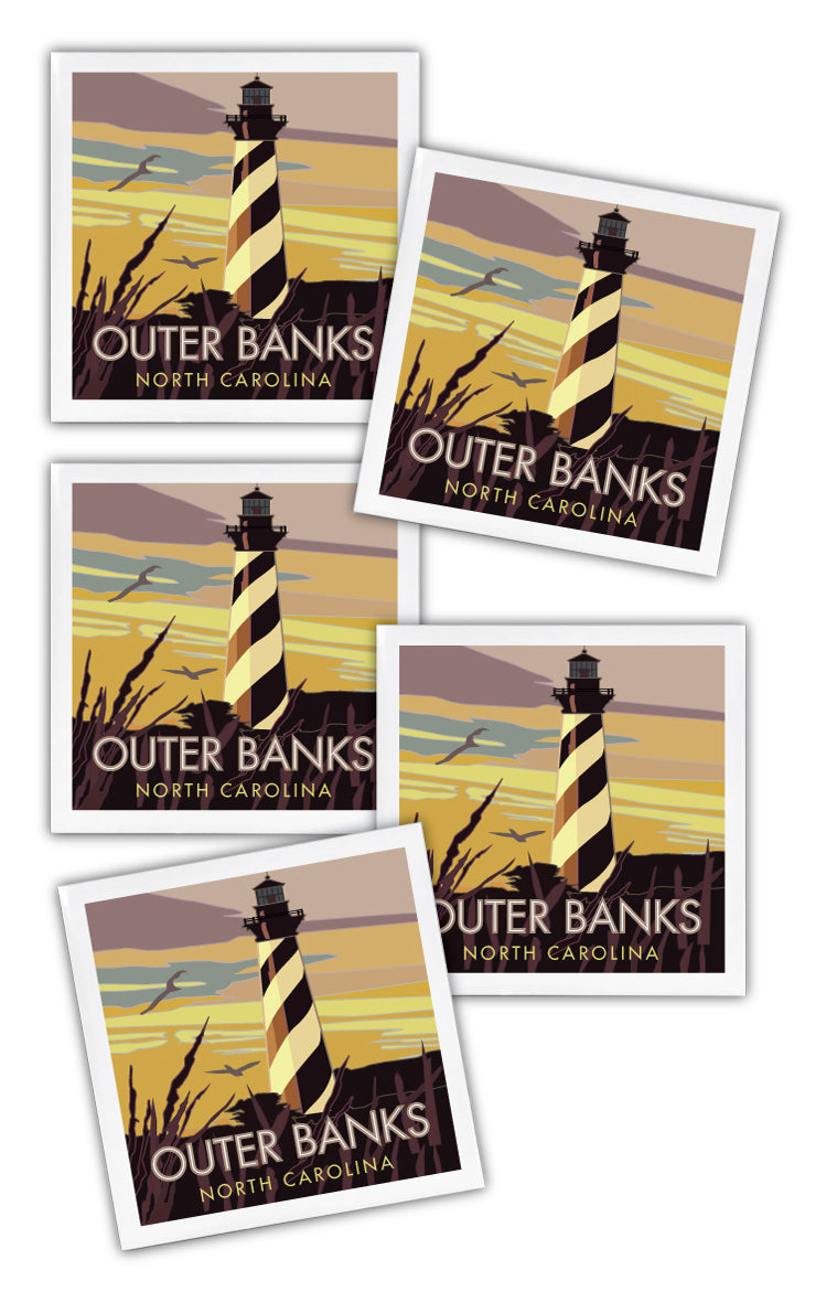 The Outer Banks of North Carolina - 4.25" x 4.25" Ceramic Coaster