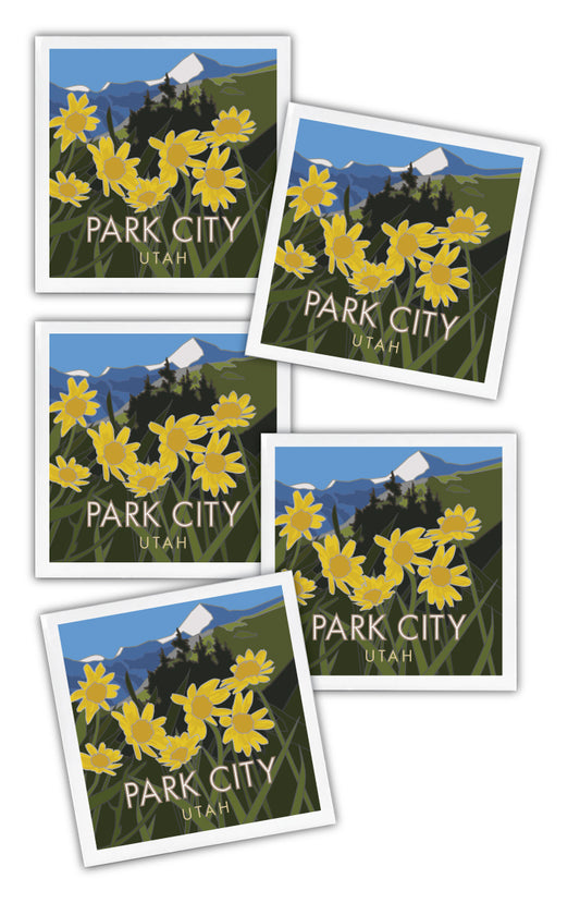 Park City (Summer) Utah - 4.25" x 4.25" Ceramic Coaster