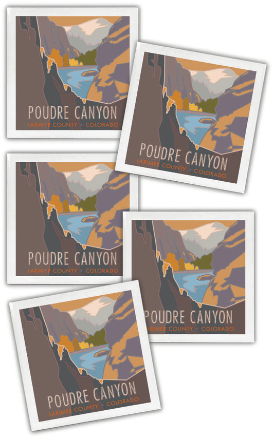 Poudre Canyon, Colorado - 4.25" x 4.25" Ceramic Coaster