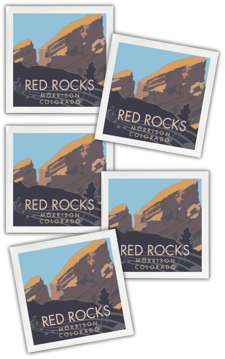 Red Rocks 2 (music), Colorado - 4.25" x 4.25" Ceramic Coaster