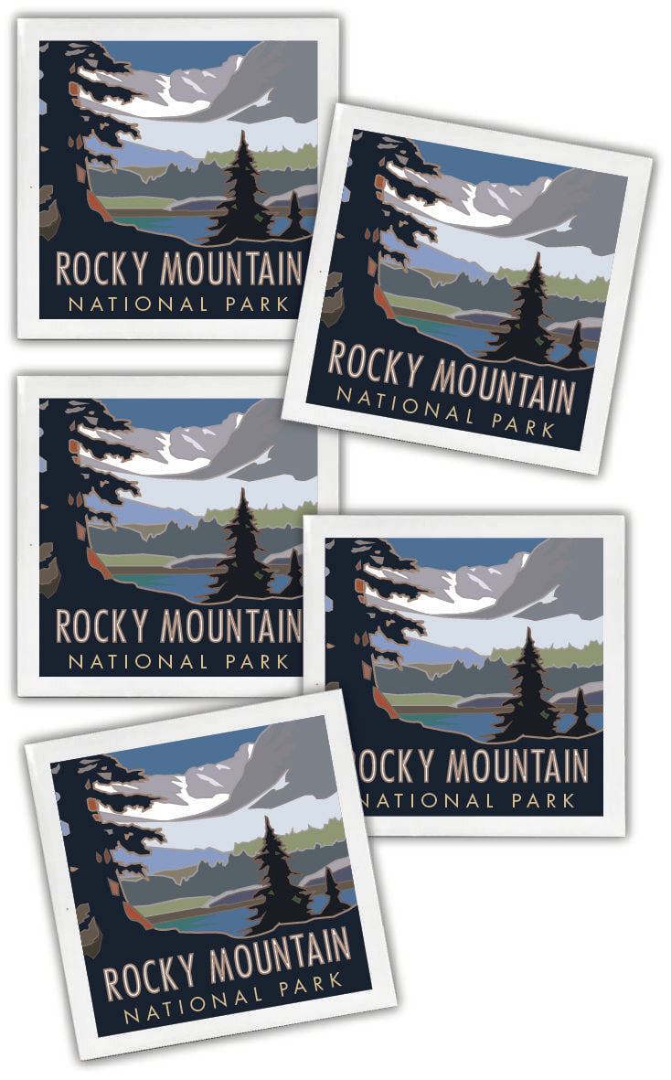 Rocky Mountain National Park 2, Colorado - 4.25" x 4.25" Ceramic Coaster