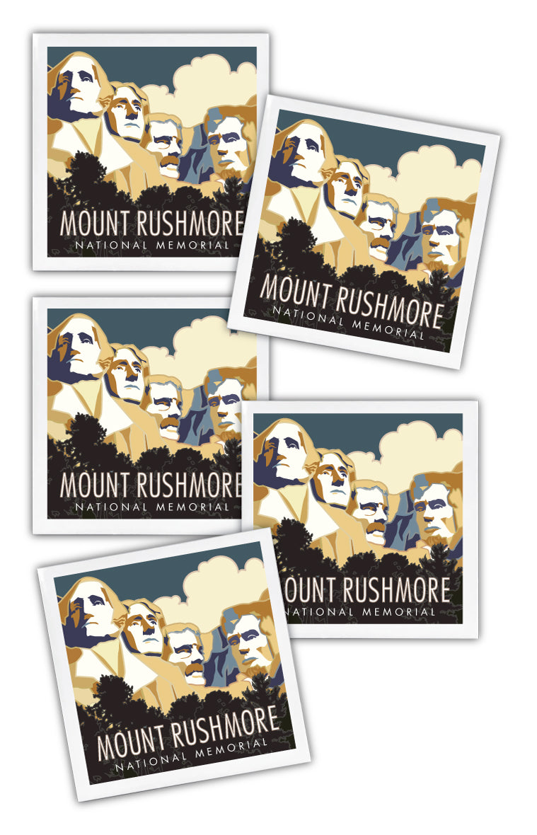 Mt. Rushmore National Memorial, South Dakota - 4.25" x 4.25" Ceramic Coaster