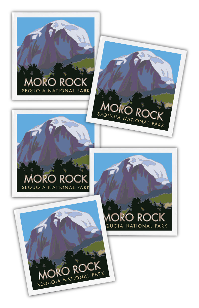 Sequoia National Park, Moro Rock, California - 4.25" x 4.25" Ceramic Coaster