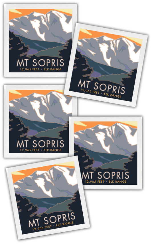 Mt. Sopris, Colorado - 4.25" x 4.25" Ceramic Coaster