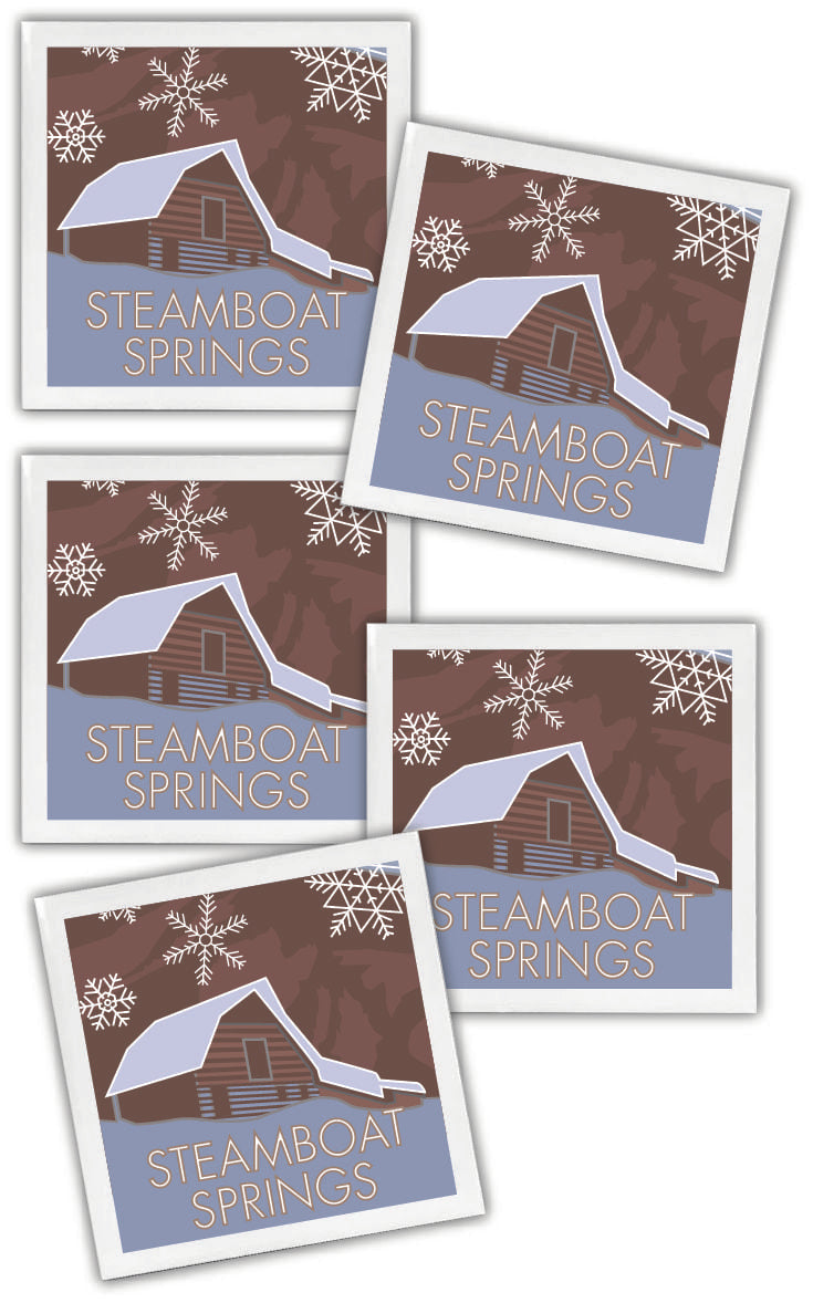 Steamboat Springs, Colorado - 4.25" x 4.25" Ceramic Coaster