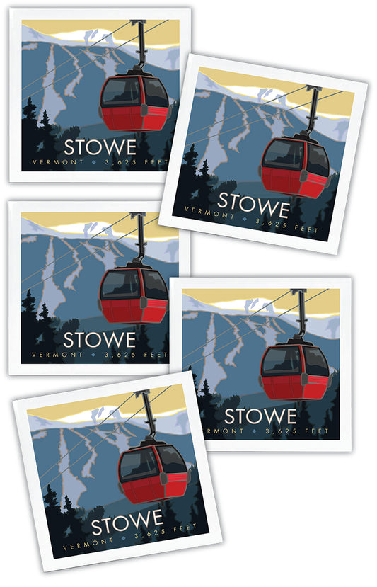 Stowe, Vermont - 4.25" x 4.25" Ceramic Coaster