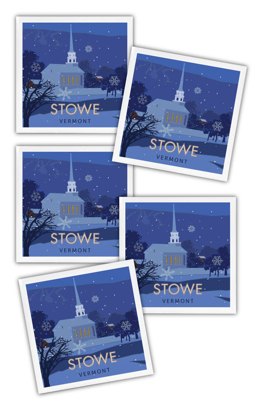 Stowe, Vermont - Village - 4.25" x 4.25" Ceramic Coaster