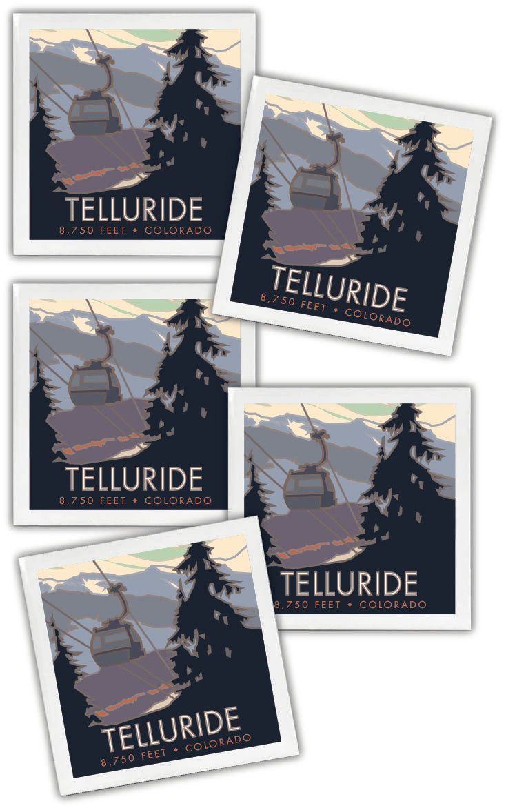 Telluride, Colorado - 4.25" x 4.25" Ceramic Coaster