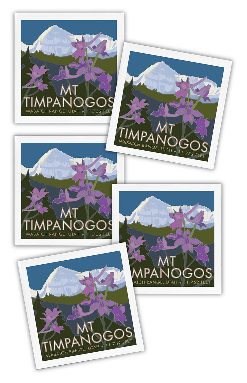 Mt. Timpanogos, Utah - 4.25" x 4.25" Ceramic Coaster