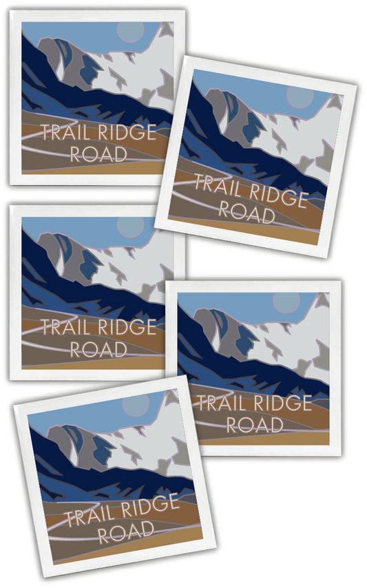 Trail Ridge Road 1 (Rocky Mountain National Park), Colorado - 4.25" x 4.25" Ceramic Coaster