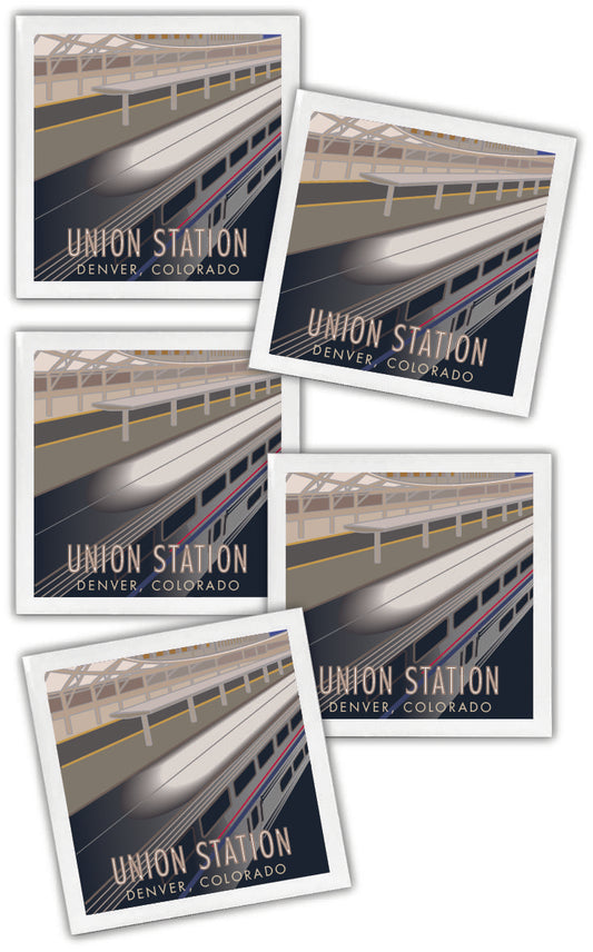 Union Station 4 (Train Platform), Denver, Colorado - 4.25" x 4.25" Ceramic Coaster