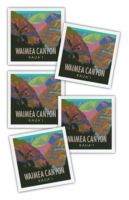 Waimea Canyon State Park, Hawaii - 4.25" x 4.25" Ceramic Coaster