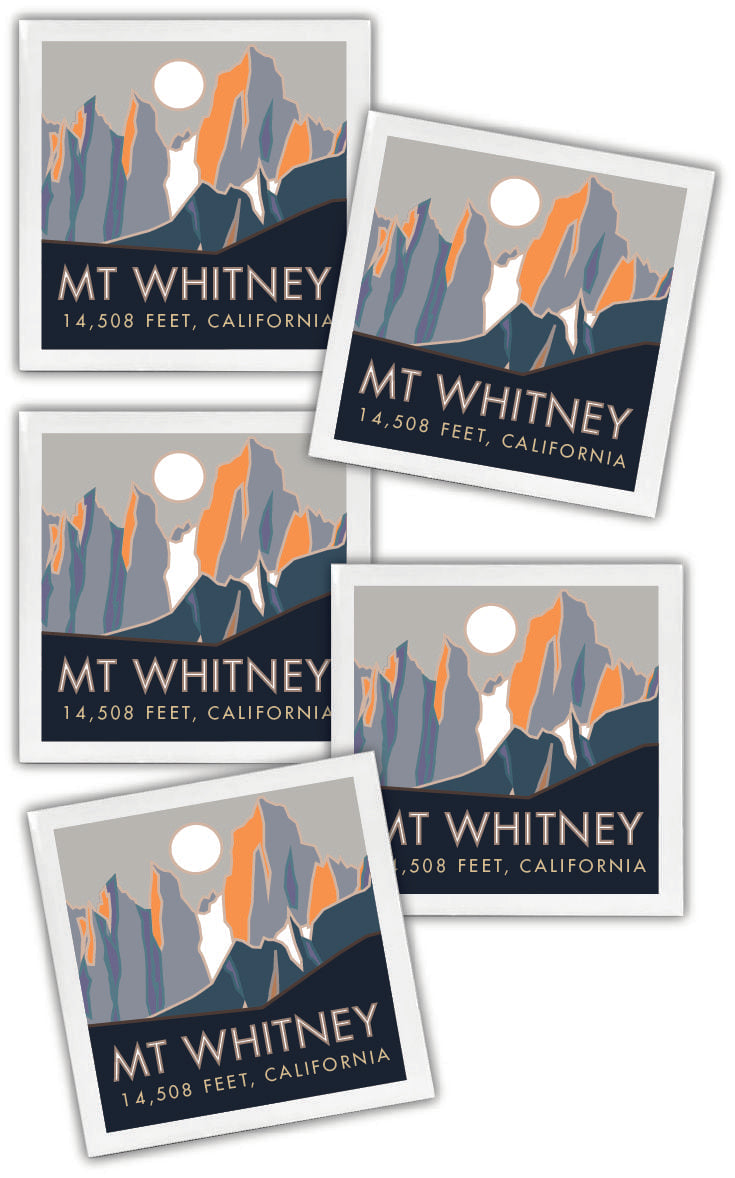 Mt. Whitney, California - 4.25" x 4.25" Ceramic Coaster