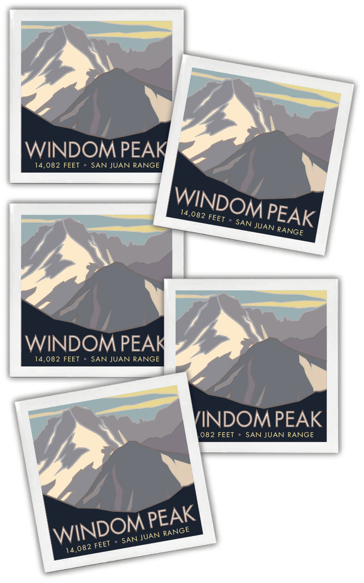 Windom Peak, Colorado - Colorado 14er - 4.25" x 4.25" Ceramic Coaster