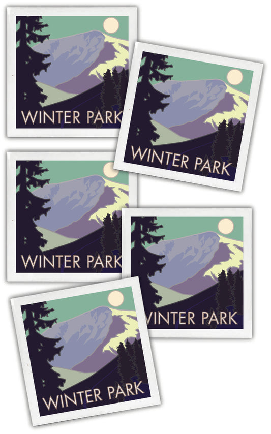 Winter Park, Colorado - 4.25" x 4.25" Ceramic Coaster