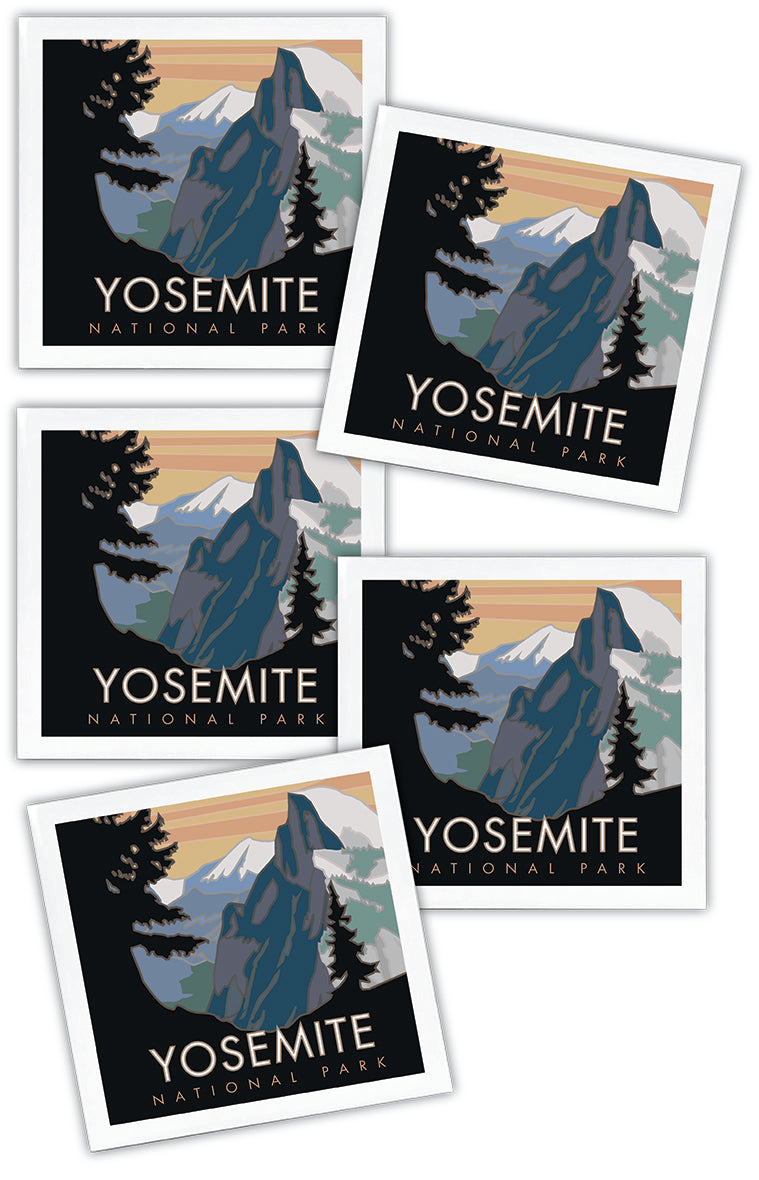 Yosemite National Park (Glacier Point View) - 4.25" x 4.25" Ceramic Coaster