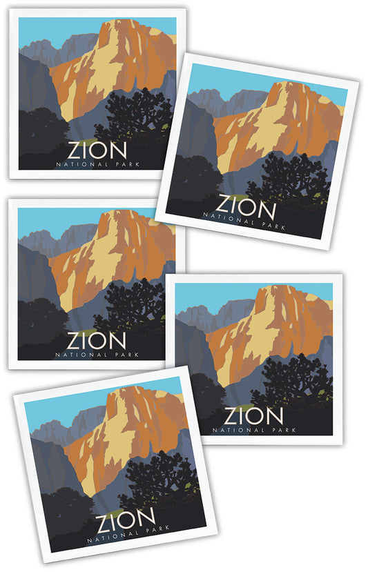 Zion National Park (Altar of Sacrifice), Utah- 4.25" x 4.25" Ceramic Coaster