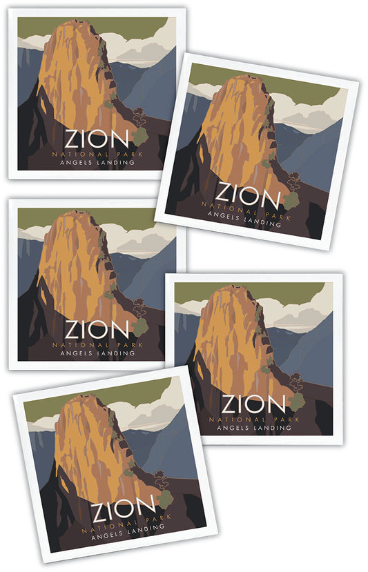 Zion National Park (Angels Landing), Utah - 4.25" x 4.25" Ceramic Coaster