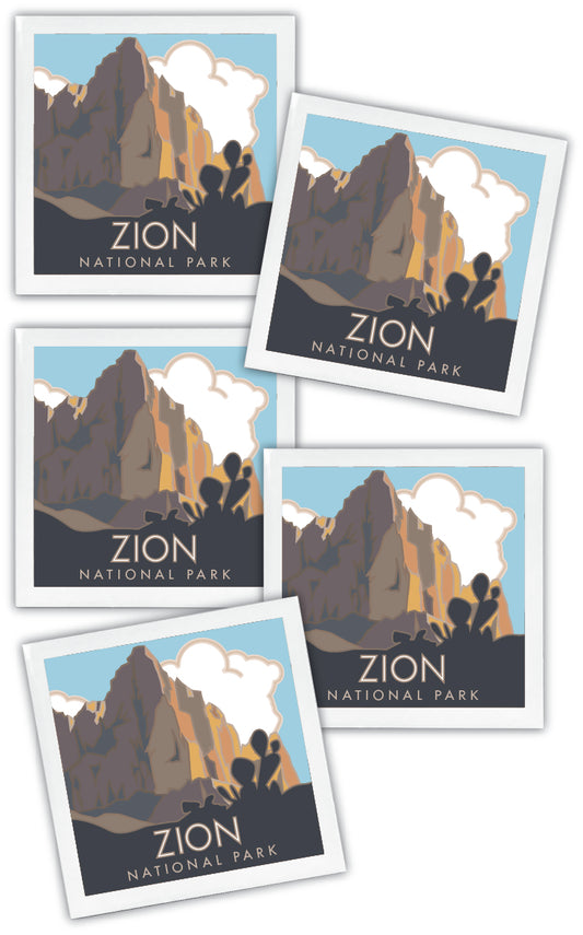 Zion National Park (The Watchman), Utah - 4.25" x 4.25" Ceramic Coaster