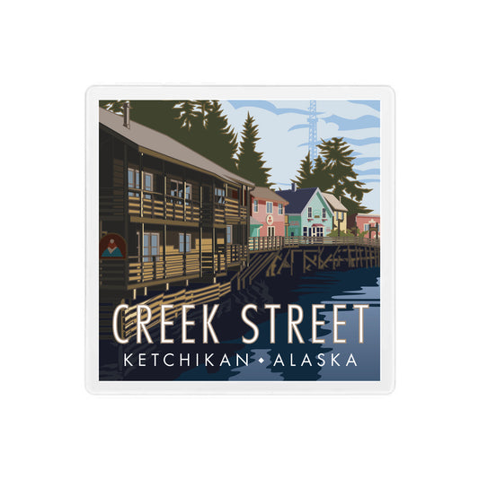 Creek Street, Alaska - 4" x 4" Coaster