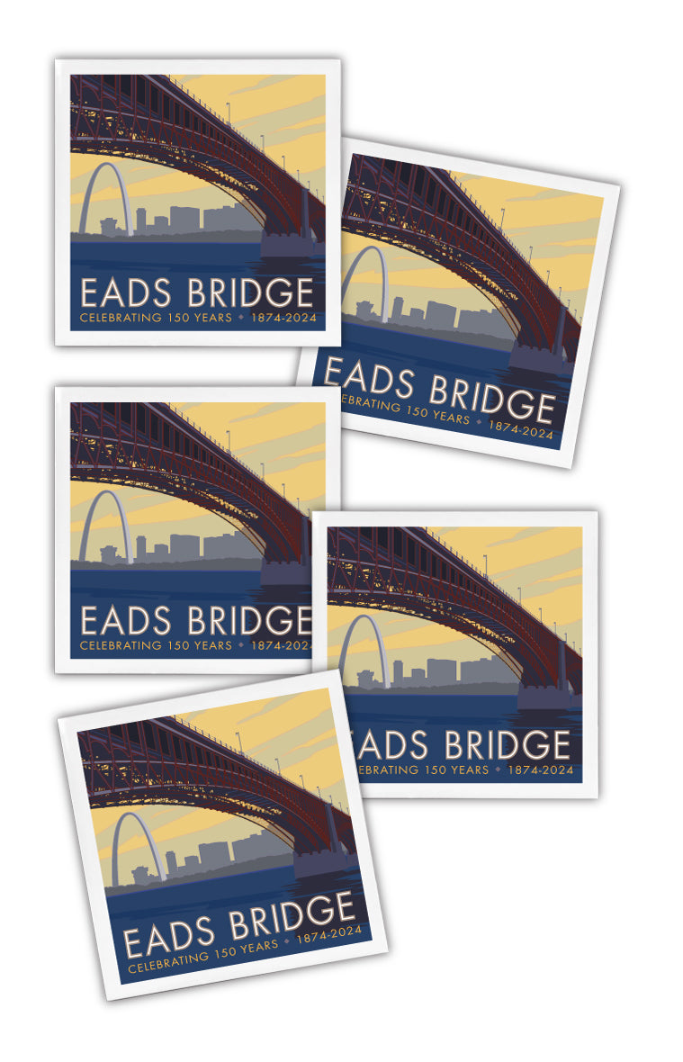 Eads Bridge, St. Louis, Missouri - 4.25" x 4.25" Ceramic Coaster