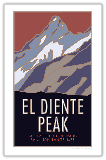 El Diente Peak, Colorado - Colorado 14er - Poster