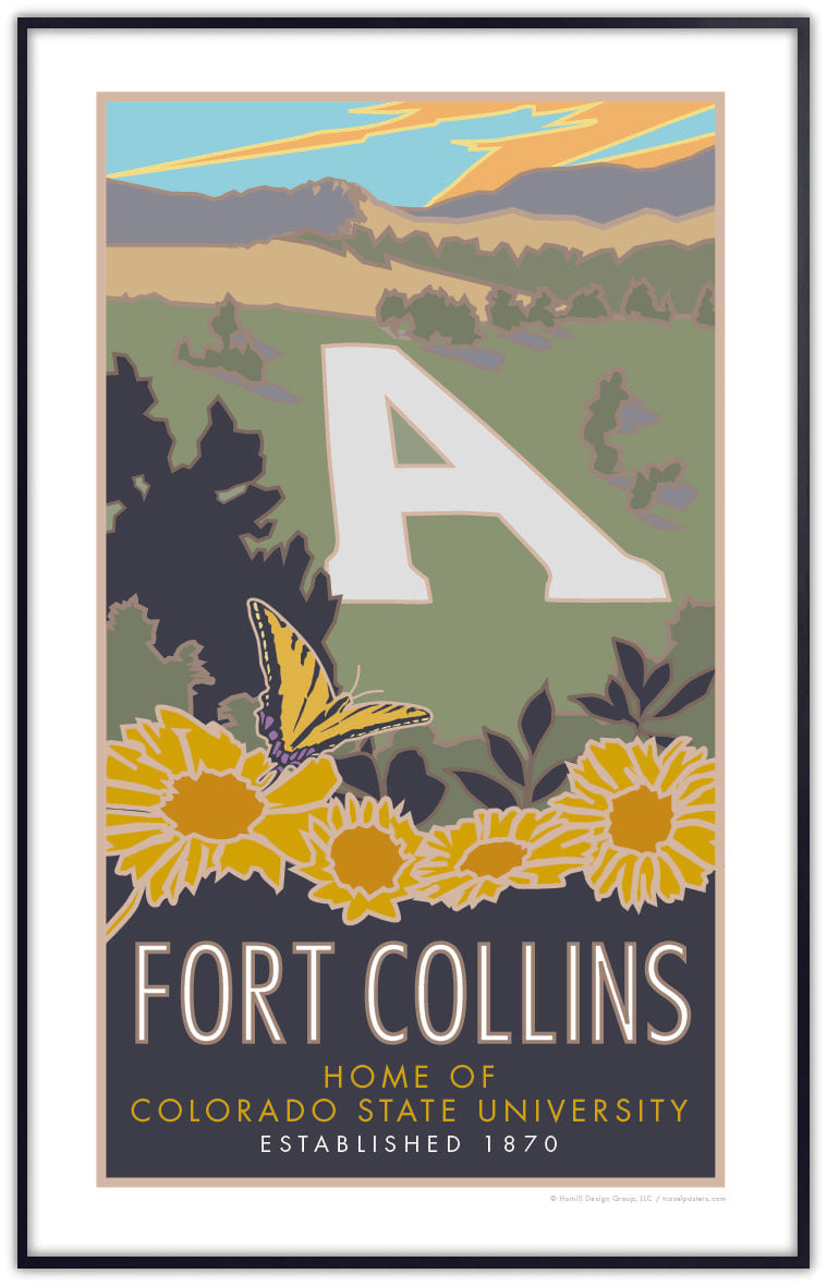 Fort Collins (The A), Colorado - Poster