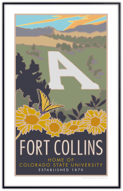 Fort Collins (The A), Colorado - Poster