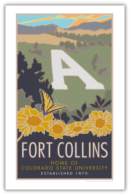 Fort Collins (The A), Colorado - Poster