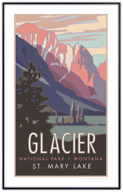 Glacier National Park (St. Mary's Lake), Montana - Poster