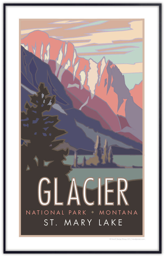 Glacier National Park (St. Mary's Lake), Montana - Poster