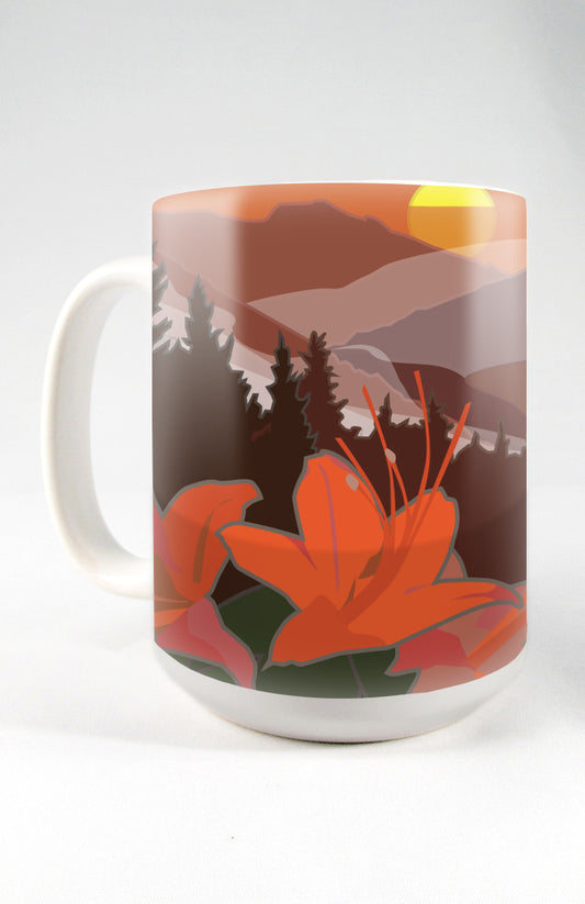 Great Smoky Mountains (Flowers) - 15oz. Ceramic Mug