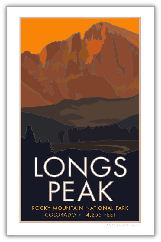 Longs Peak 3 (Dusk), Colorado - Colorado 14er - Poster